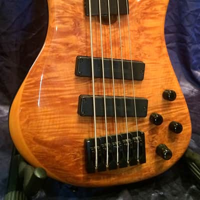 Roscoe LG3005 Fretless Natural/Flame Honey Blonde image 3