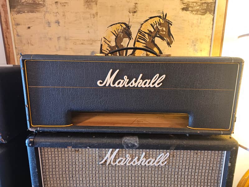 Rare 1970s Marshall 100-Watt Empty Head Enclosure Gold Piping image 1