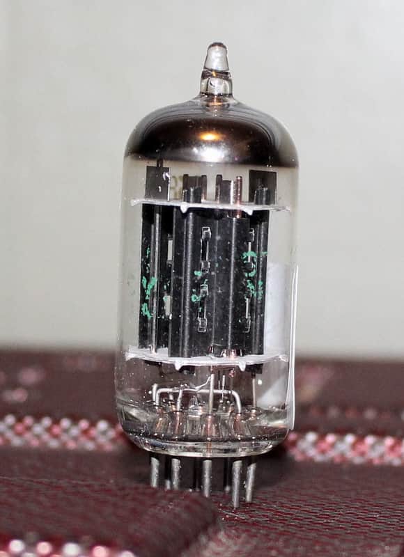 SYLVANIA JAN 5687 WA E182CC BLACK PLATE DUAL SUPPORT O GETTER COPPER GRID POST TEST NOS++ VINTAGE 1960'S image 1