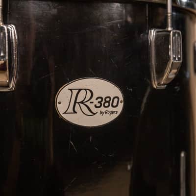 Vintage Rogers R-380 "Double Soul" Jet Black Drum Set image 6