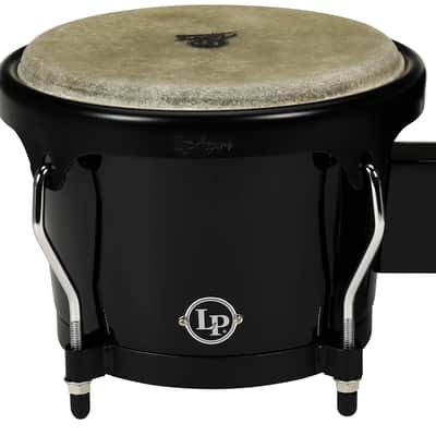 LP Aspire Fiberglass Bongo Set, Black with Black Hardware (LPA601F-BK) image 4