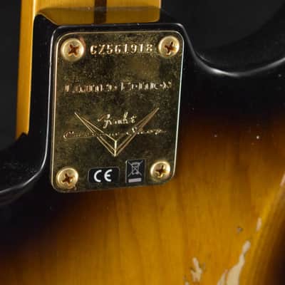 Fender Custom Shop '55 Stratocaster Relic Wide Fade 2-Color Sunburst Gold HW image 8
