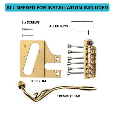 Vega-Trem VT2ND TeleTrem Modern Gold No-Drill Tremolo for Telecaster-Style Guitars image 3