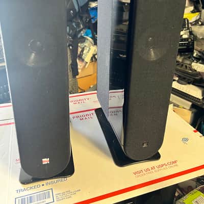 Pair Of KEF Model 7 Main / Stereo Speakers Used with Speaker Wire tested black image 8