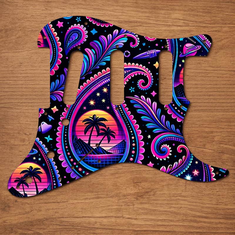 Stratocaster SSS 11 Hole Pickguard USA/Mexico UV Printed Graphics image 1