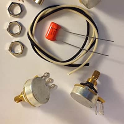 Wiring Harness Kit For J Bass 500k CTS 450G Knurled Pots .033uf 225P Orange Drop Cap image 2