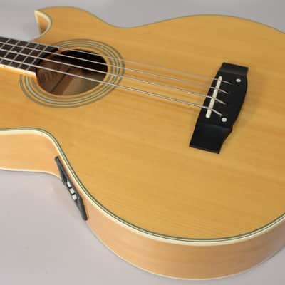 Washburn Vantage VB30CE Acoustic-Electric Cutaway Bass Natural w/OHSC image 7