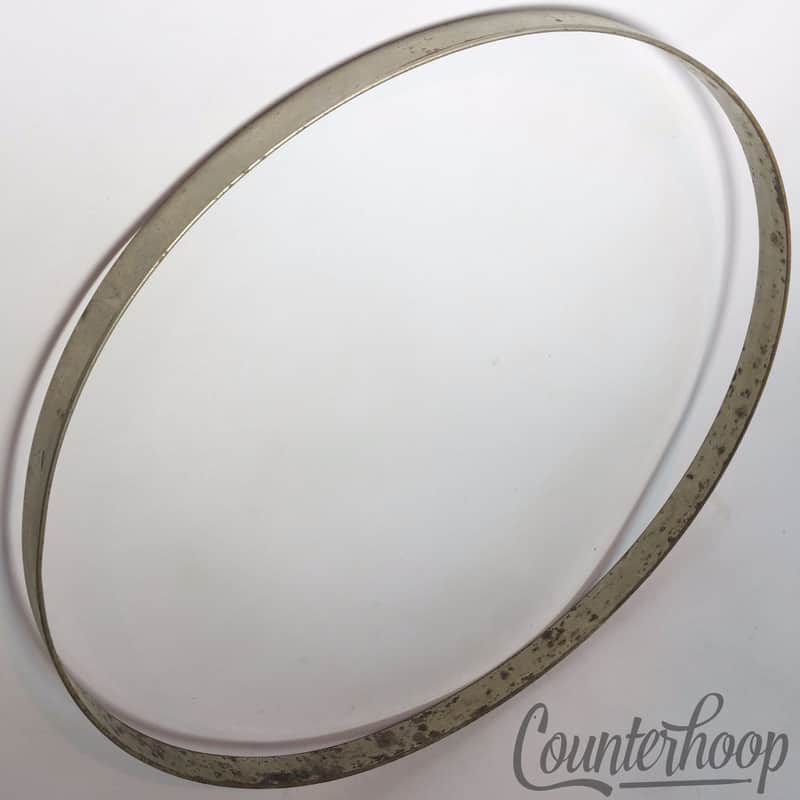 Leedy 13 7/8" Snare Batter Drum Rim/Hoop Nickel Vintage 10s Straight Chopper USA image 1