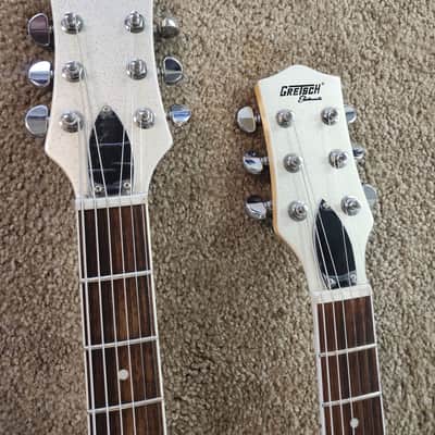 Immagine Used 2019 Gretsch G5566 Jet Double Neck (One Standard Neck, One Baritone Neck) - Silver Sparkle - 5