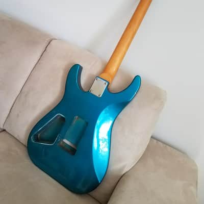 Chandler Super Strat Body And Neck - 80s? 90s? Blue Flame - Similar to Kramer or Jackson image 3