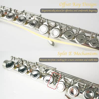16keys Flute, C Foot Beginner Flauta with Closed Hole, Offset G, Split E - Flute Instrument for Beginners image 2