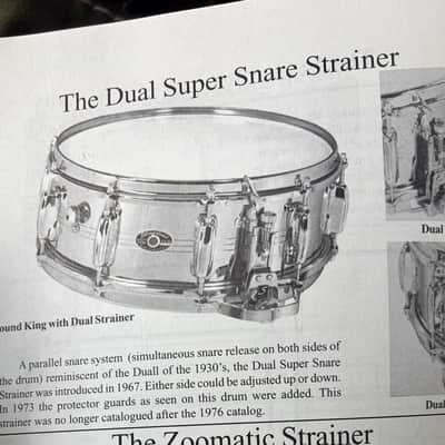 Slingerland Super Sound King Snare Drum - Dual Super Snare Strainer 1960s - Chrome over brass image 15