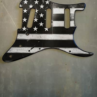 American Flag Pickguard & Tremolo Cover in Gun Metal Gray Acrylic Mirror for Fender Stratocaster SSS, HSS, HSH Setups Available image 4