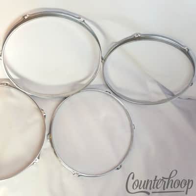 Pearl/Ludwig 7x 13" Tom Drum Rims/Hoops 6-Hole Batter/Resonant Triple Flange Lot image 3