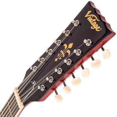Vintage VSA500CR-12 Semi Acoustic 12-String Cherry Red image 10