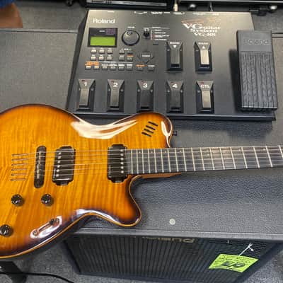 Godin & Roland Godin LGX + Roland VG 88 Roland VG 88 guitar system and a Godin LGX guitar including hard showcase. All works perfectly all in great condition. - Cognac burst image 3