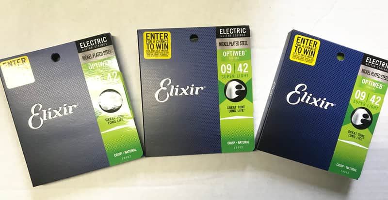 LOT of 3 ELIXIR Optiweb 19002 super light 09-42 electric GUITAR strings new image 1
