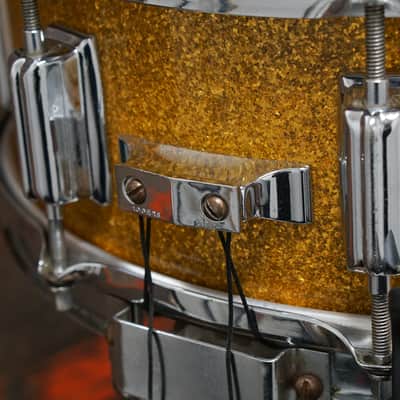 Rogers 5x14" Dynasonic Wood Snare Drum - 1960s Gold Sparkle Pearl image 4