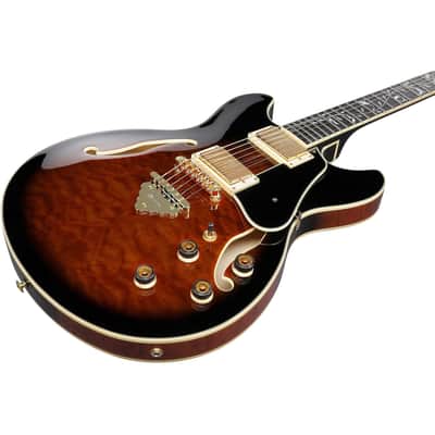 Ibanez AS93QMSPDBS Artcore Expressionist Semi-Hollow Guitar - Dark Brown Sunburst image 5