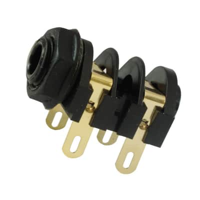 4 x Marshall® Speaker Output Jack Upgrade / Cliff UK 1/4" ~ Black Nut, Gold Contacts image 2