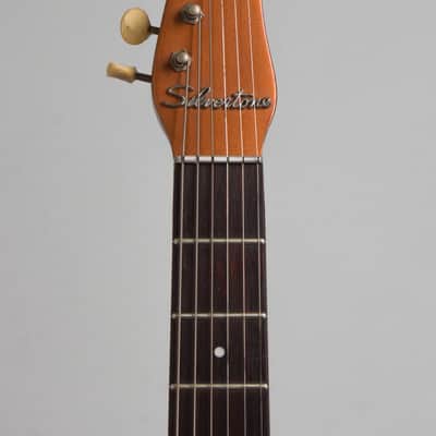 Silvertone Model 1417L Semi-Hollow Body Electric Guitar, made by Danelectro (1959), ser. #1049, black hard shell case. image 5