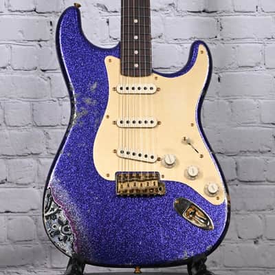 Fender Custom Shop 62 Stratocaster Heavy Relic Purple Sparkle / Black Paisley 2025 image 3
