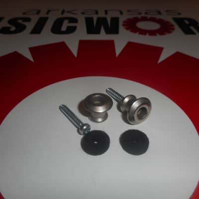 Buttons and Screws (2) For Dunlop Dual Design Strap Locks - VINTAGE NICKEL