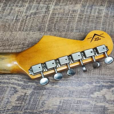 MyDream Partcaster Custom Built - Surf Green-over-Sunburst SRV image 8