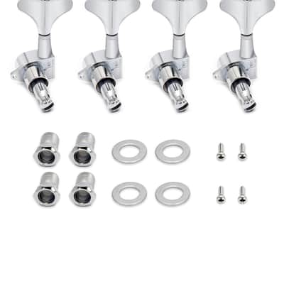 Guitar Sealed Tuners Tuning Pegs Machine Heads 4 In Line for Right Hand 4 String Bass Guitar Chrome. image 8