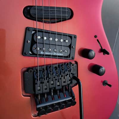 1987 MIJ By ESP Kramer Bluesbreaker, Neck-Through, Gradient Metallic Orange, Kramer Gig Bag image 4