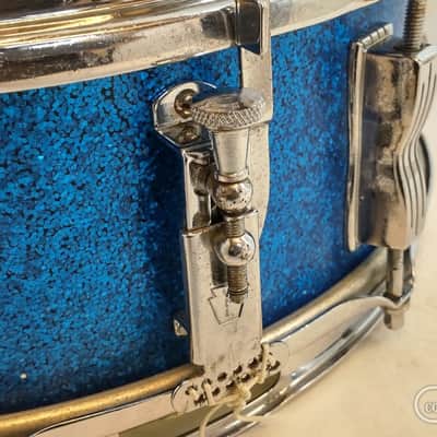 Ludwig 1960's Trans-Badge "Jazz Festival"14"×5" " Blue Sparkle" 1960's image 3