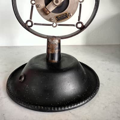 Vintage 1930s American Microphone Co. Carbon "Ring & Spring" Mic w/ Heavy Desk Base image 10
