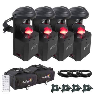 ADJ Inno Pocket Scan LED Mirror Scanner Four Pack + Bags + Clamps image 1