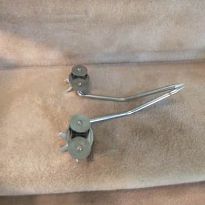 Ludwig (2) vintage 1960s super classic bass drum legs/spurs & mounts mint! image 8