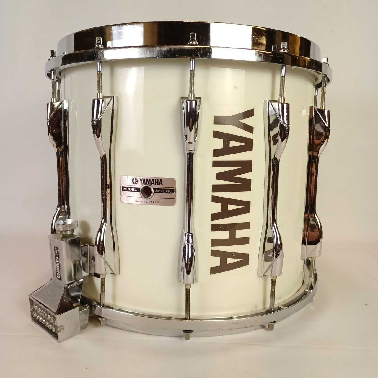 Yamaha MS8014 12x14"Field Corps Marching Snare Drum White Japan Die-Cast Rim 80s — main photograph