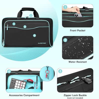 DJ Bag for DDJ-FLX4/DDJ 200/DDJ 400/DDJ REV1, Padded DJ Controller Crossbody Bag with 4 Pockets for 17.3 Inch Laptop, Cables, DJ Mixer Case with Adjustable Shoulder Strap for DJ Equipment image 5