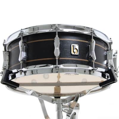 British Drum Company Merlin | 14x5.5" 10-Lug Maple / Birch Snare Drum Black Tulip Veneer. New with Full Warranty! image 9