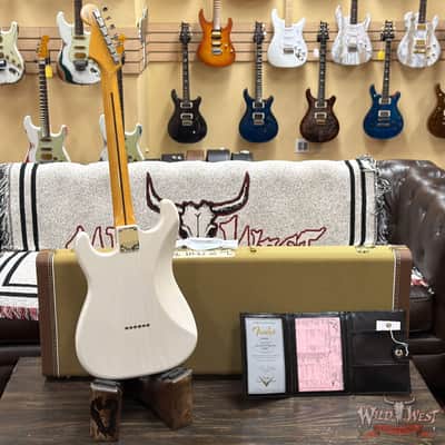 2023 Fender Custom Shop Vintage Custom 1955 Hardtail Stratocaster Time Capsule Package Aged White Blonde 7.30 lbs image 9