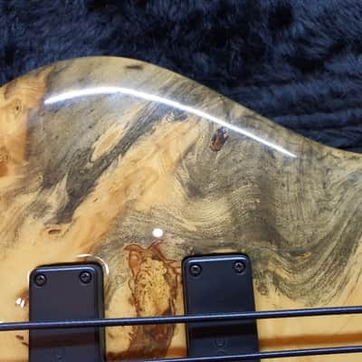 Roscoe SKB 3005 Fretless 5 String Bass Ash Body Buckeye Burl Top NTMB-918F image 6