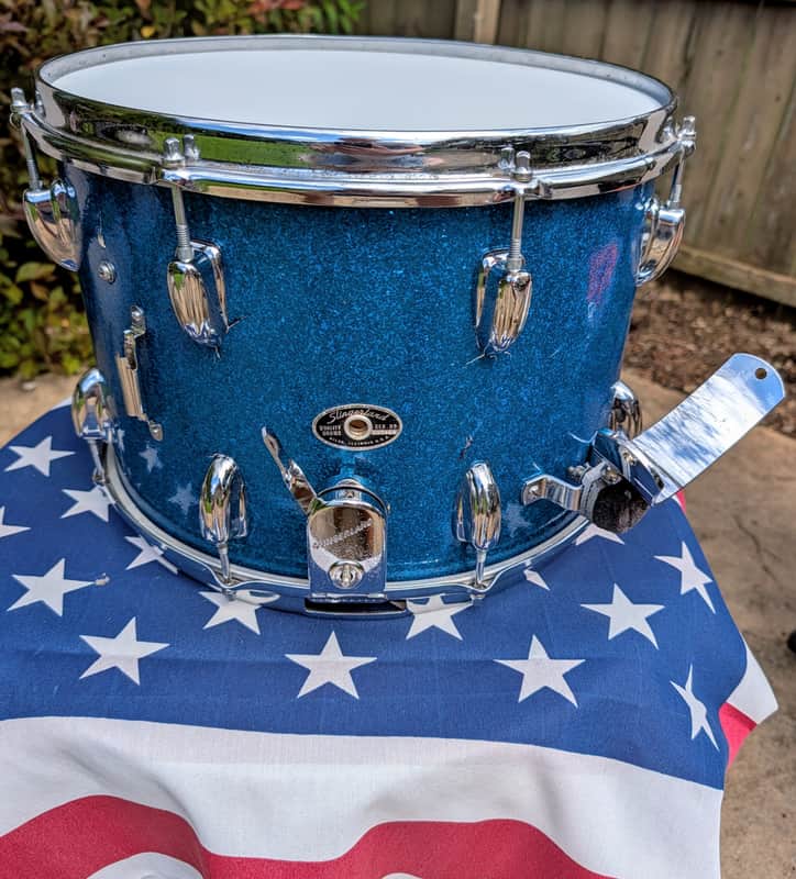 Immagine Slingerland Marching Snare Drum (Vintage -1970s) - Blue Sparkle - 1