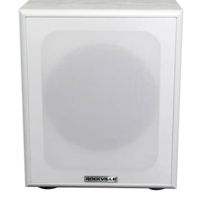 Rockville Rock Shaker 8" Inch White 400w Powered Home Theater Subwoofer Sub image 6