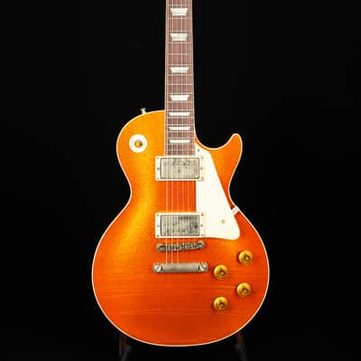 Gibson 1957 Les Paul Standard Murphy Lab Ultra Light aged - Orange Sparkle Top Natural back image 3