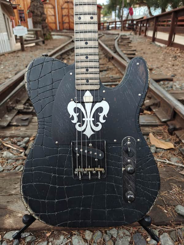2015 Palir Gator | Hand-Carved Gator Top | Black Nitro | Boutique USA Tele Style image 1