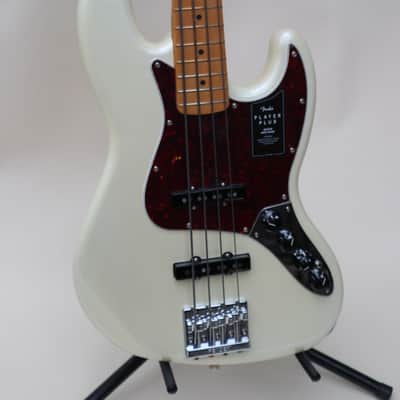 New Fender Player Plus Jazz Bass with New Fender Gig Bag Olympic Pearl White image 12