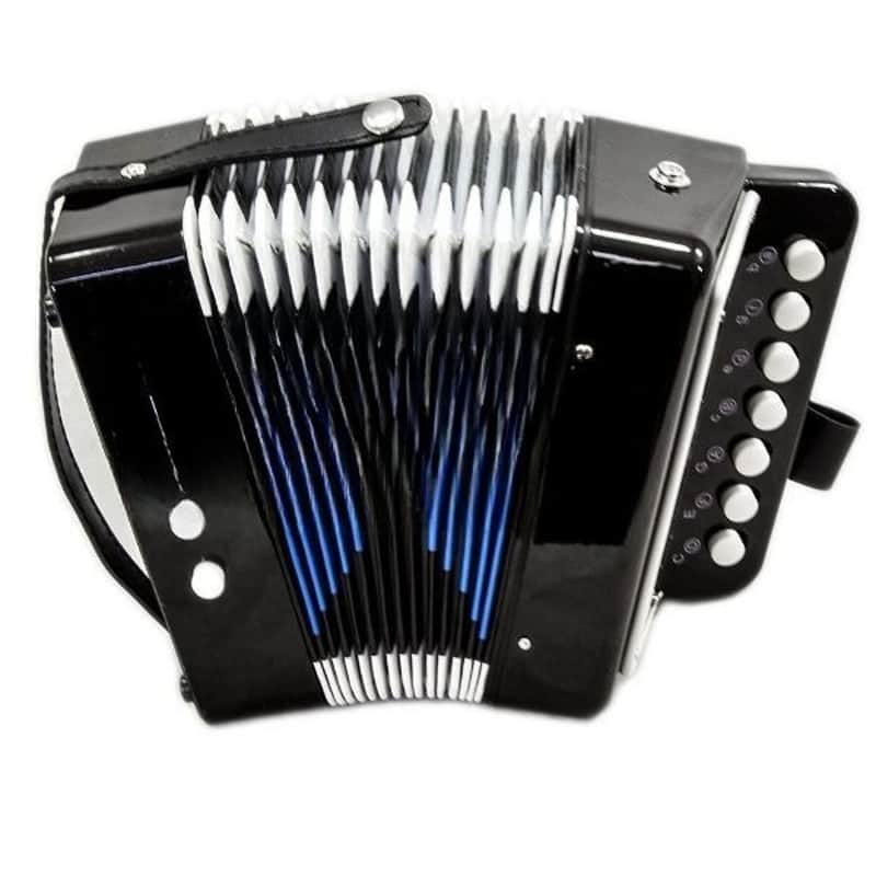 Top Quality Black Accordion Kids Musical Toy w 7 Buttons 2 Bass image 1