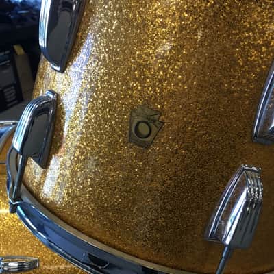 Vintage Ludwig USA Super Classic Shells / Drum Kit / 3 Drums / Gold Sparkle image 3