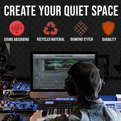 Studio Sound Dampening Blanket 48” x 78” – Heavy Duty Acoustic Sound Barrier w/ Grommets, Quilted Noise Control Blanket for Recording, Podcast, Door & Window Soundproofing image 4