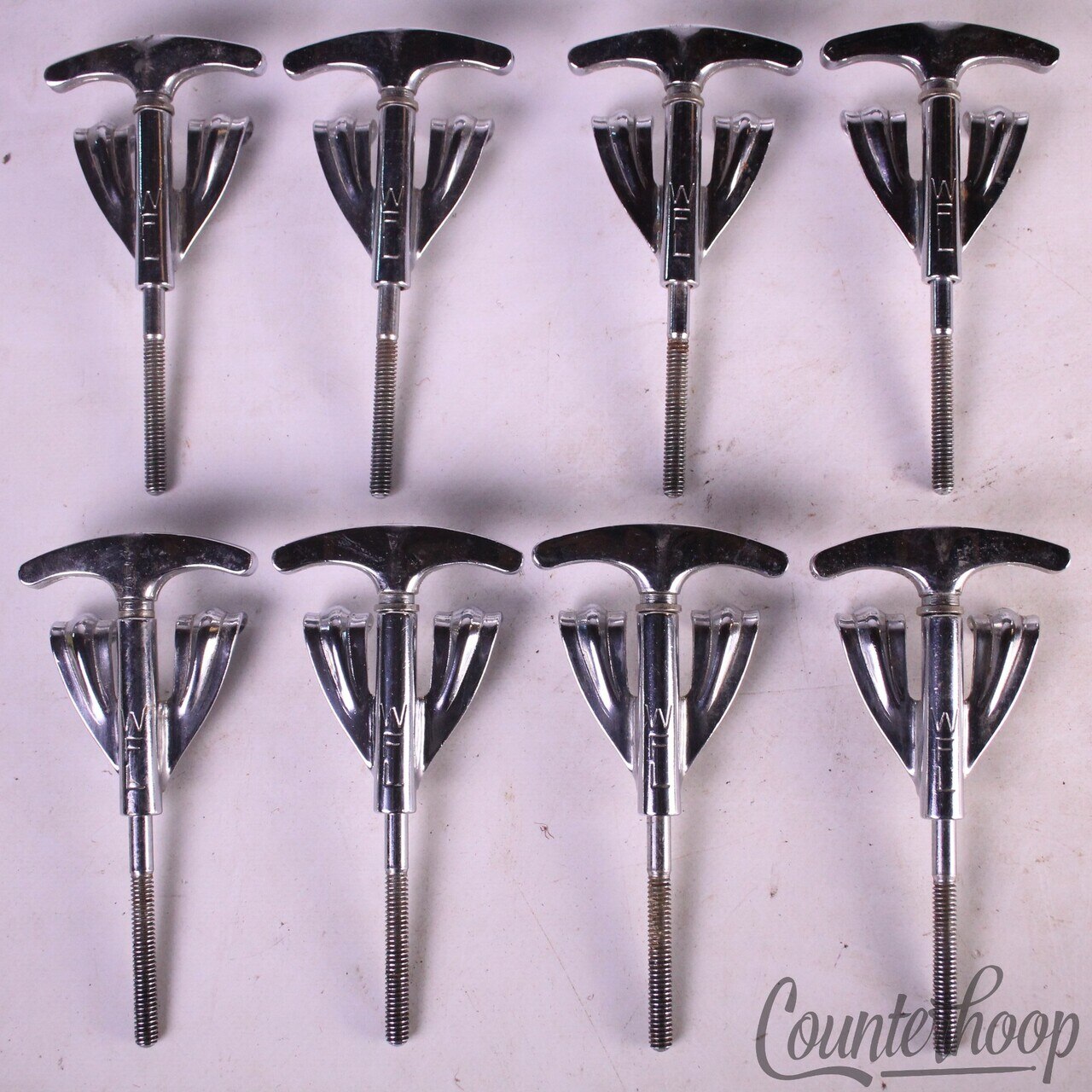 Ludwig 8x WFL Bass Drum Tension T-Rods+Claws 3 7/8"Chrome Vintage 50s Chicago,IL — main photograph