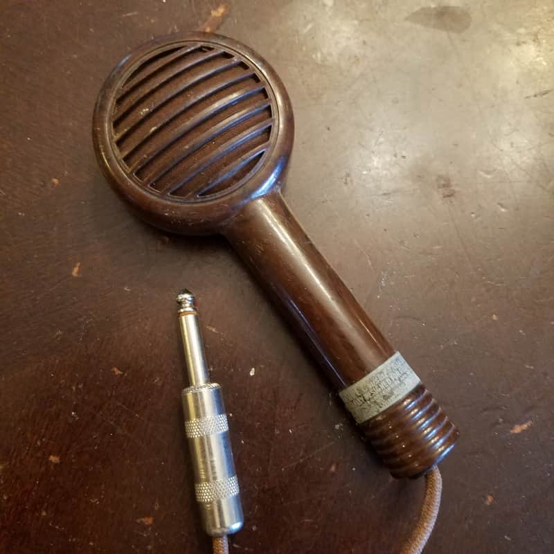 1940 Shure Rare Crystal Harp Mic 9842B OEM 717A Hi-Z Lo-fi lol…