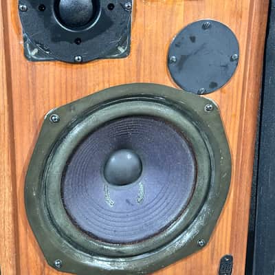 Mid Century Modern Speakers KLH Set 355 The Baron Tower Walnut Glass image 6